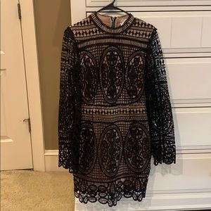 L’ATISTE black & nude lace dress